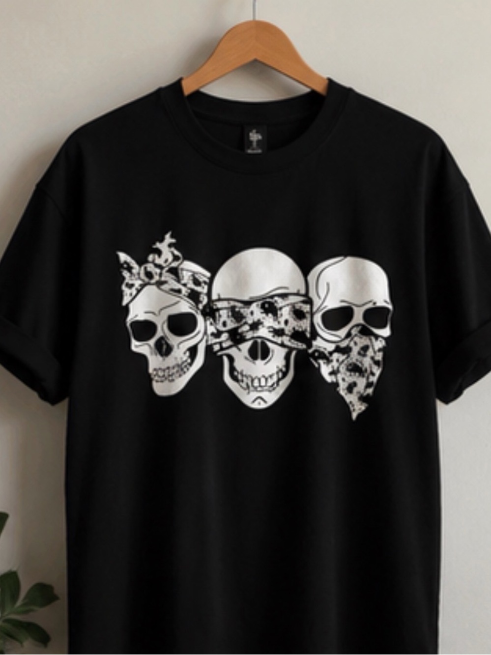 Black Skull Trio Graphic Short Sleeve Tee